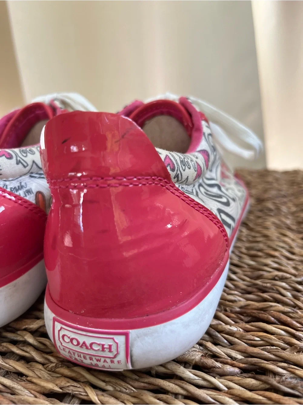 🌺 Women’s Y2K Coach Barrett ‘Poppy Grafitti Heart’ Sneakers